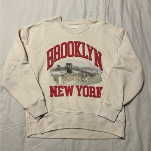Abercrombie & Fitch Cream Brooklyn Graphic Sweater